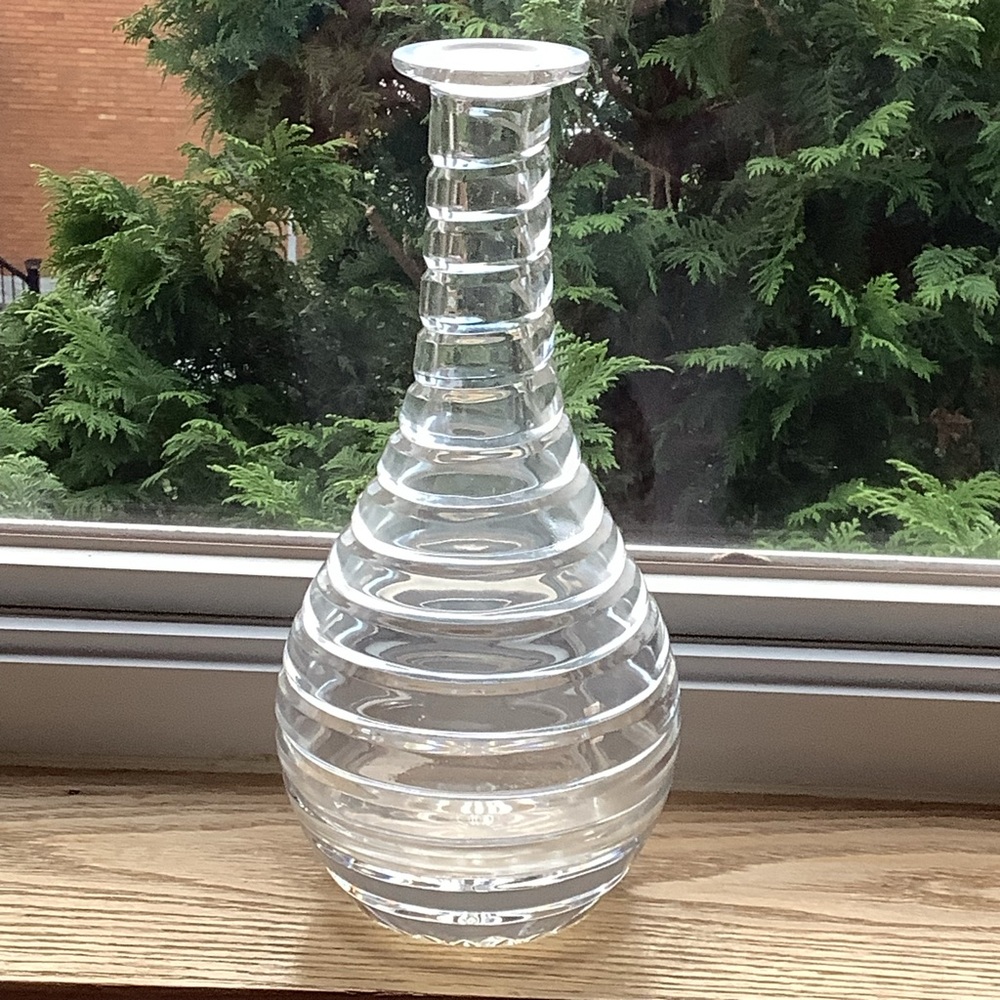 Swirled Clear Glass Vase